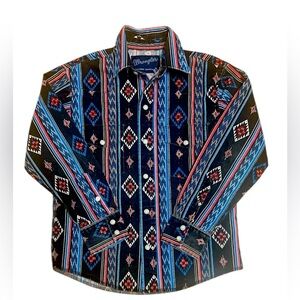 Wrangler boys youth Multicolor Western Shirt